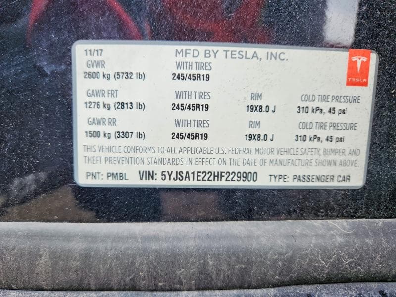 2017 TESLA MODEL S 12