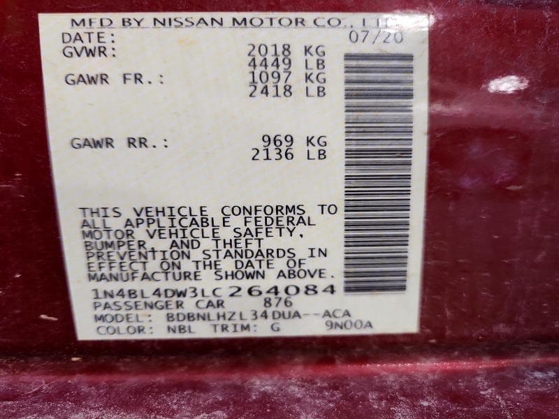 2020 NISSAN ALTIMA SV 12
