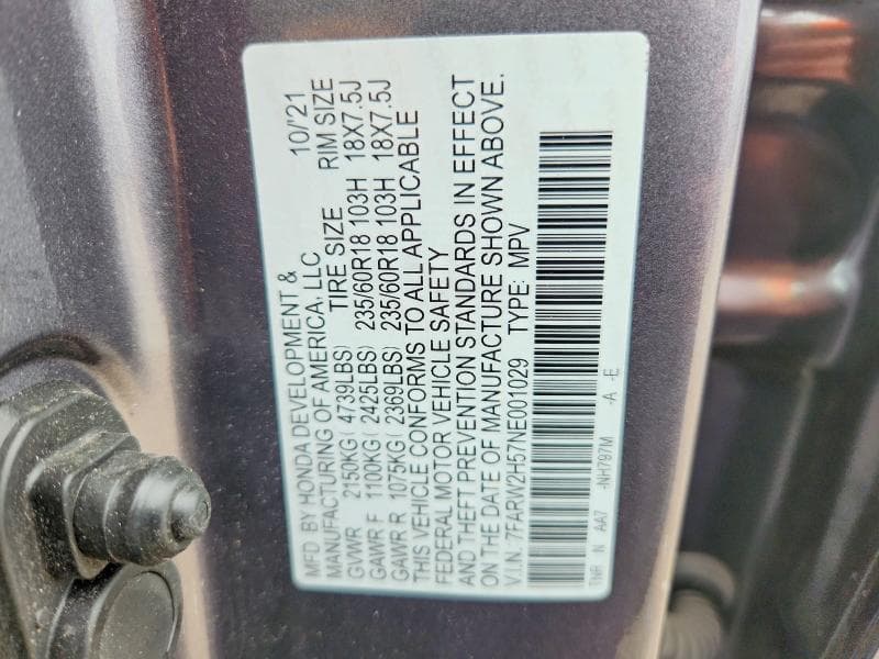 2022 HONDA CR-V EX 14