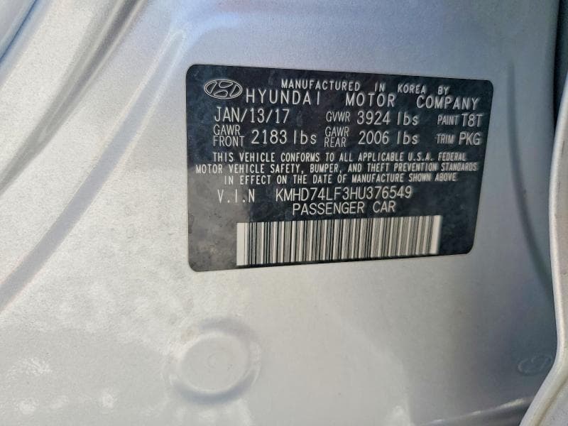 2017 HYUNDAI ELANTRA SE 12