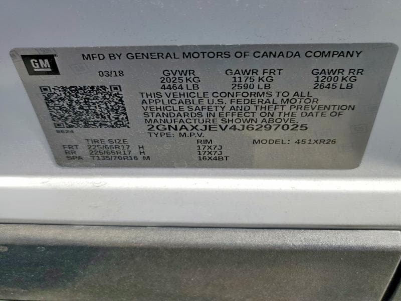 2018 CHEVROLET EQUINOX LT 13