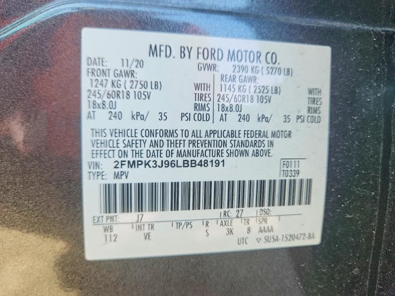 2020 FORD EDGE SEL 14