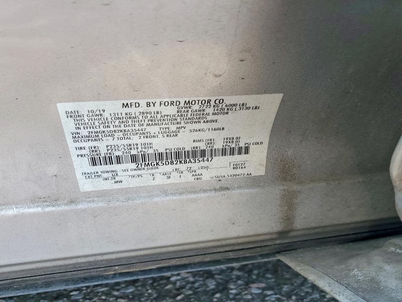 2019 FORD FLEX LIMITED 12