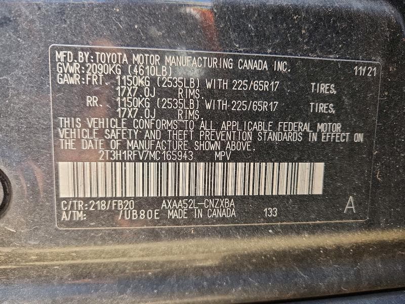2021 TOYOTA RAV4 LE 13