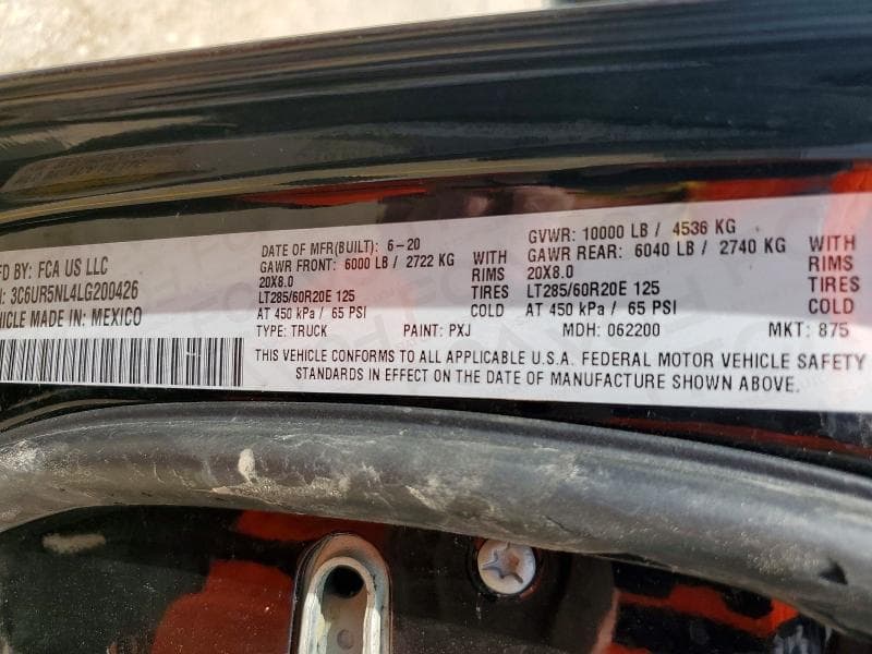 2020 RAM 2500 LARAMIE 12