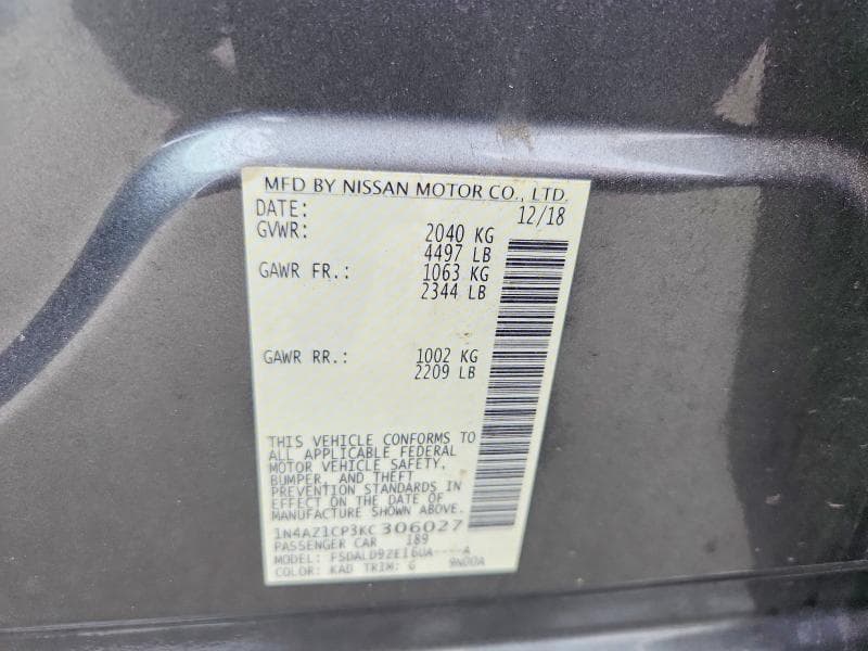 2019 NISSAN LEAF SV 12