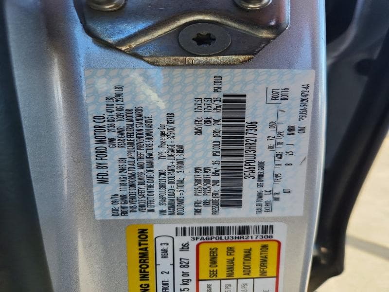2017 FORD FUSION SE HYBRID 12