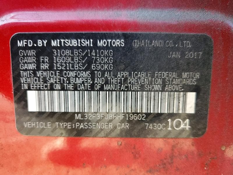 2017 MITSUBISHI MIRAGE G4 ES 13