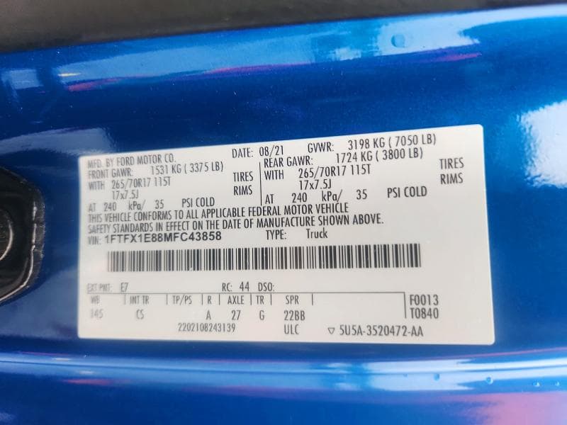 2021 FORD F150 SUPER CAB 12