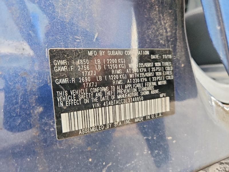 2020 SUBARU OUTBACK PREMIUM 13