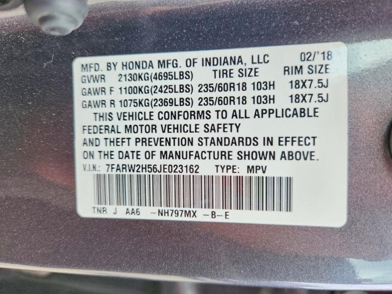 2018 HONDA CR-V EX 13
