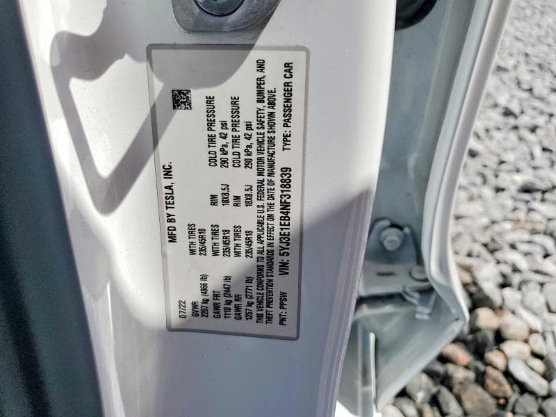 2022 TESLA MODEL 3 13