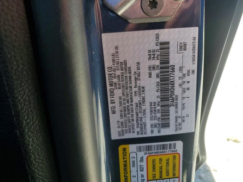 2019 FORD FUSION SE 12