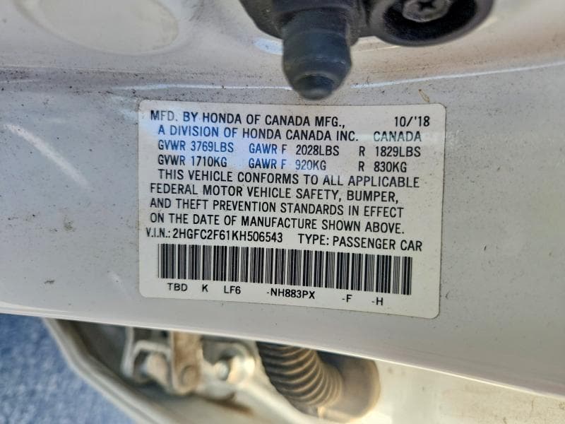 2019 HONDA CIVIC LX 12
