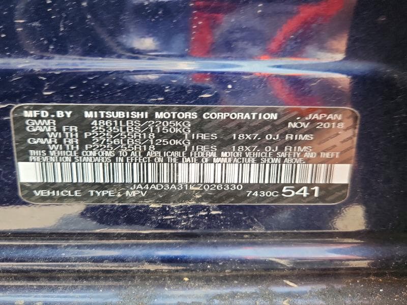 2019 MITSUBISHI OUTLANDER SE/SEL/LE 12