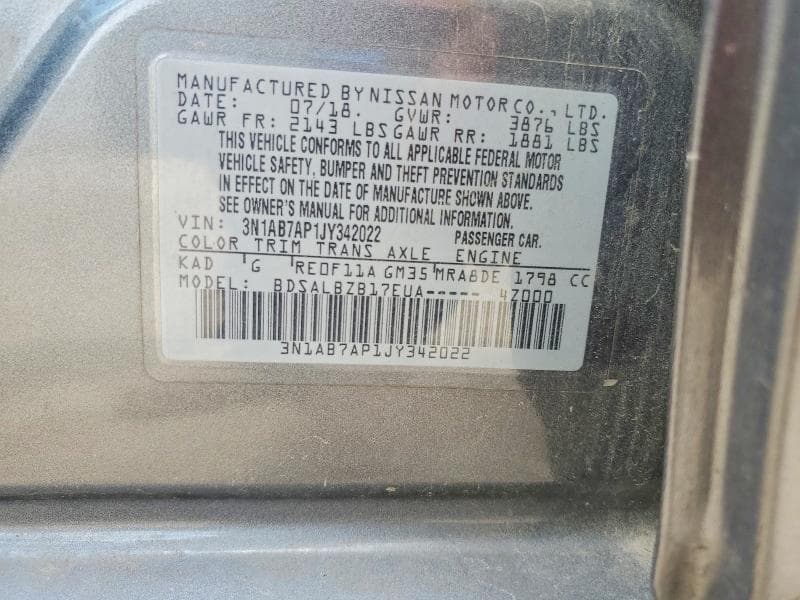 2018 NISSAN SENTRA S 12