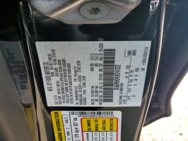 2018 FORD FUSION SE 12