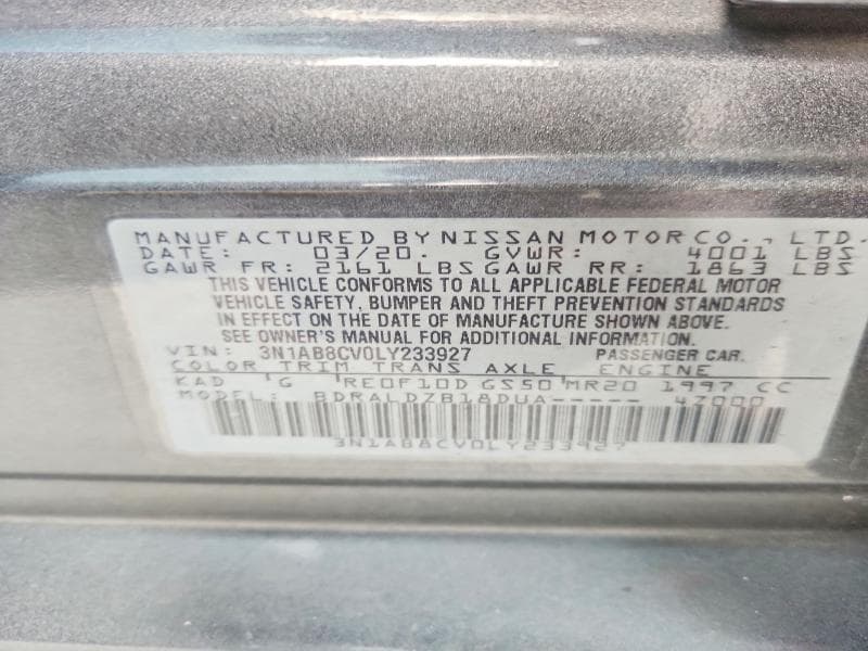 2020 NISSAN SENTRA SV 12