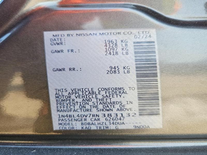 2024 NISSAN ALTIMA SV 12