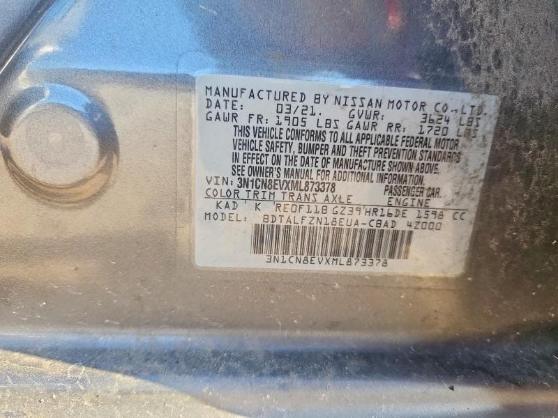 2021 NISSAN VERSA SV 12