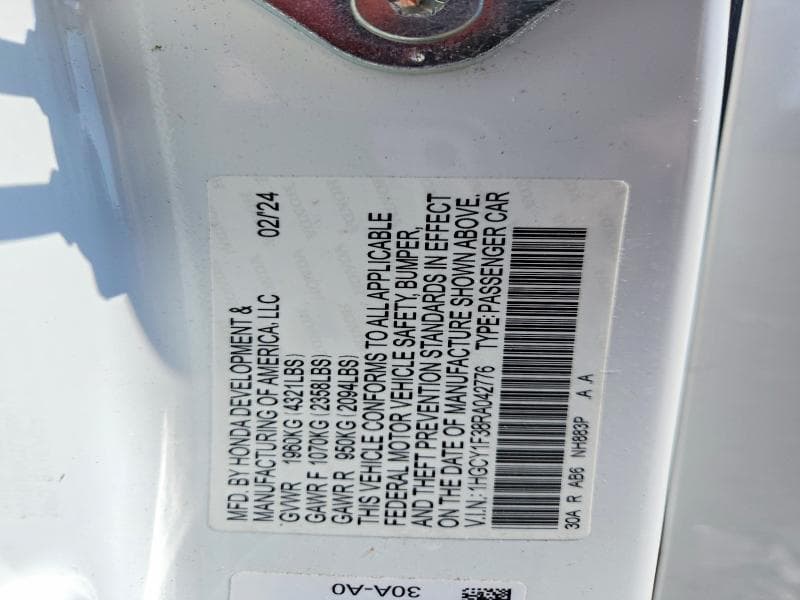 2024 HONDA ACCORD EX 12