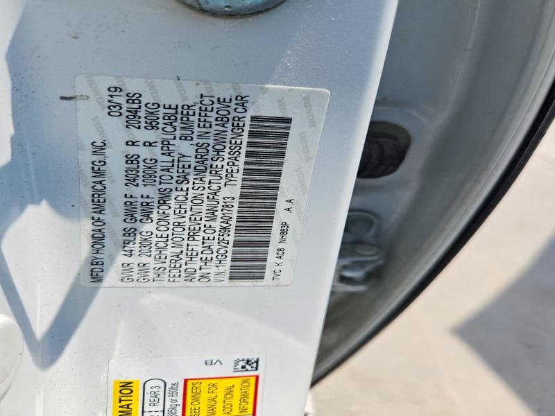 2019 HONDA ACCORD EXL 12