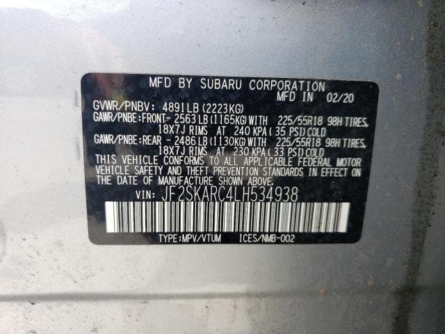 2020 SUBARU FORESTER SPORT 14