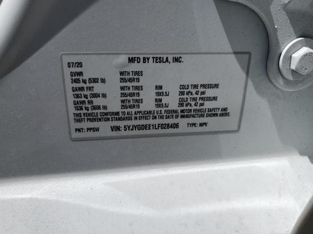 2020 TESLA MODEL Y 12