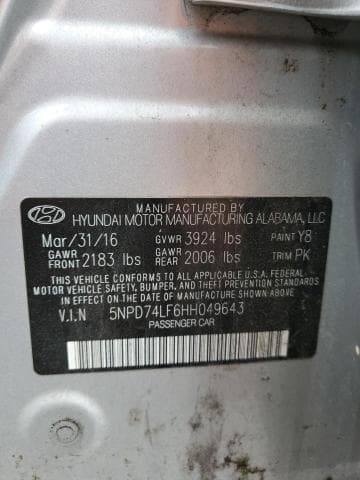 2017 HYUNDAI ELANTRA SE 12