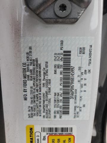 2017 FORD FUSION SE 12