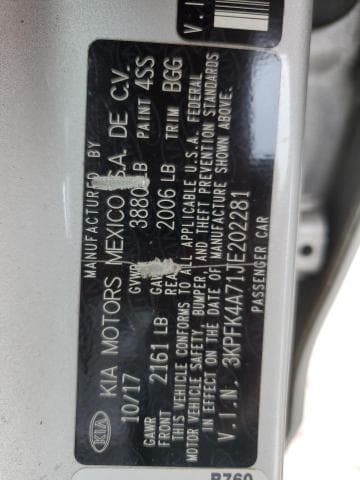 2018 KIA FORTE LX 12