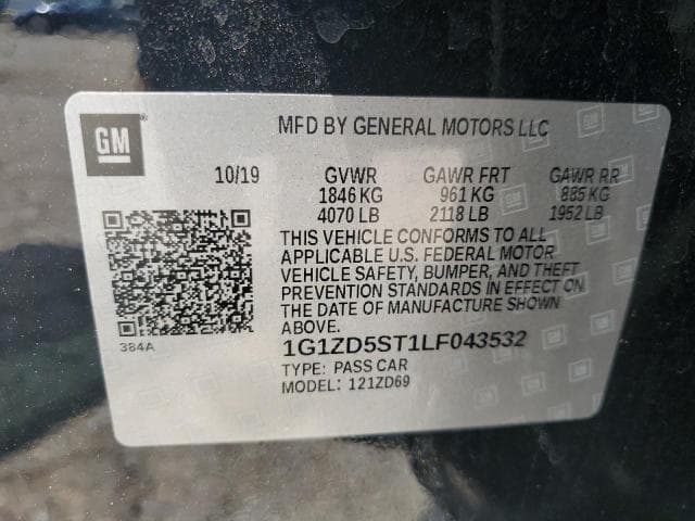 2020 CHEVROLET MALIBU LT 12