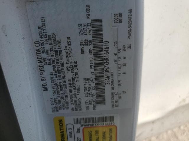 2017 FORD FUSION SE 12