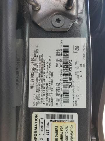 2019 FORD FUSION SEL 12