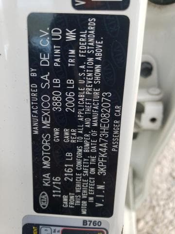2017 KIA FORTE LX 13