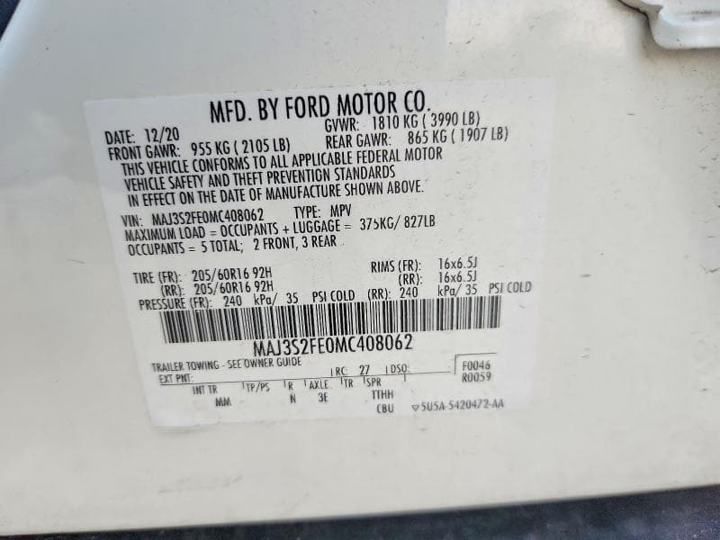 2021 FORD ECOSPORT S 12