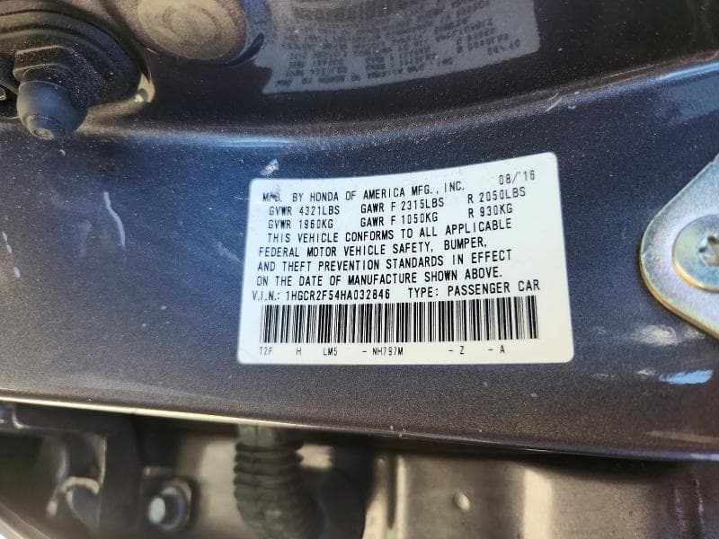 2017 HONDA ACCORD SPORT 12