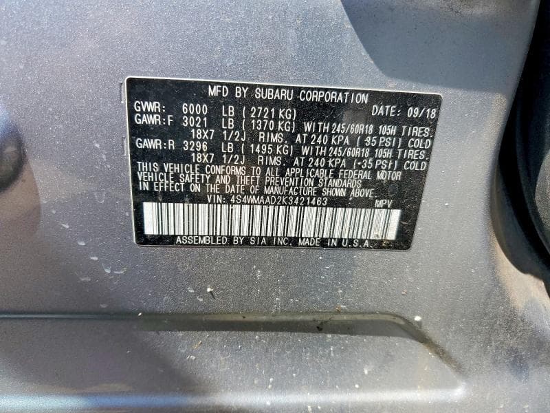 2019 SUBARU ASCENT 14