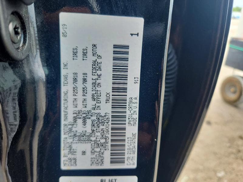 2019 TOYOTA TUNDRA SR 12