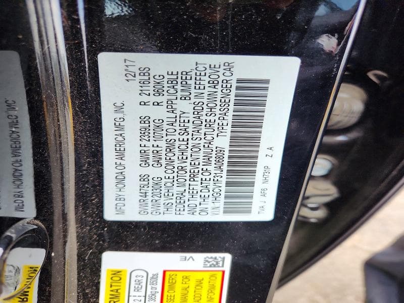 2018 HONDA ACCORD SPORT 12