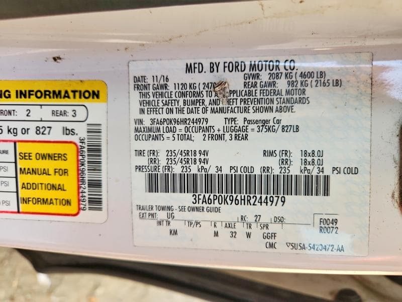 2017 FORD FUSION TITANIUM 12