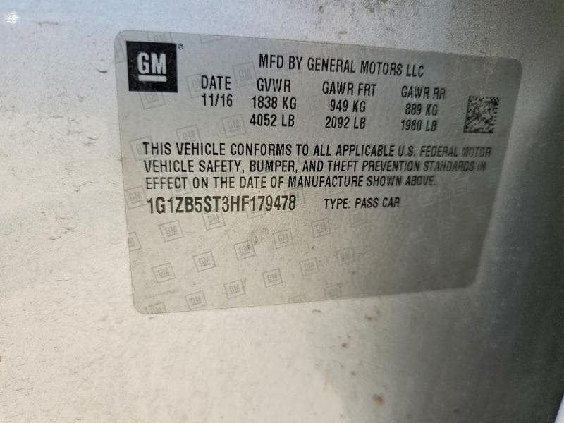 2017 CHEVROLET MALIBU LS 12