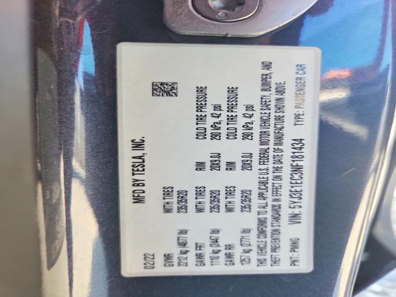 2022 TESLA MODEL 3 13