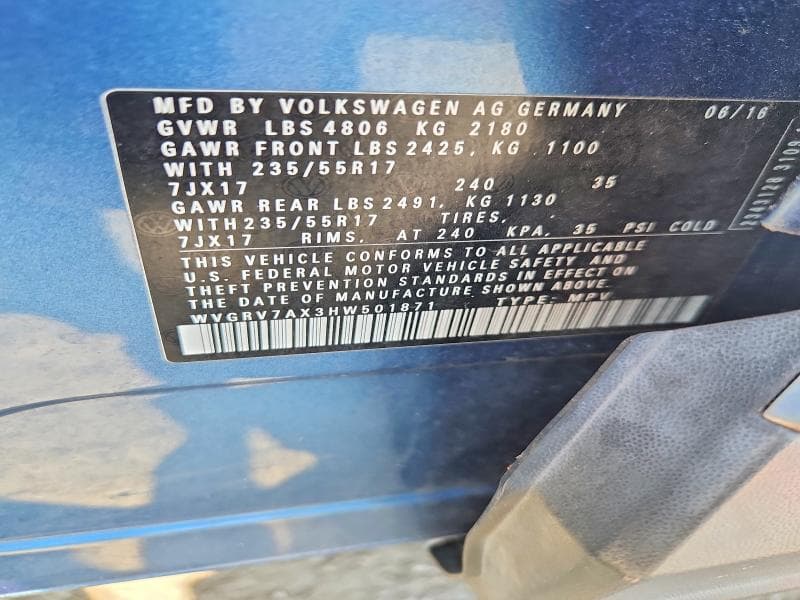 2017 VOLKSWAGEN TIGUAN WOLFSBURG 13