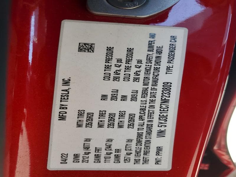 2022 TESLA MODEL 3 12