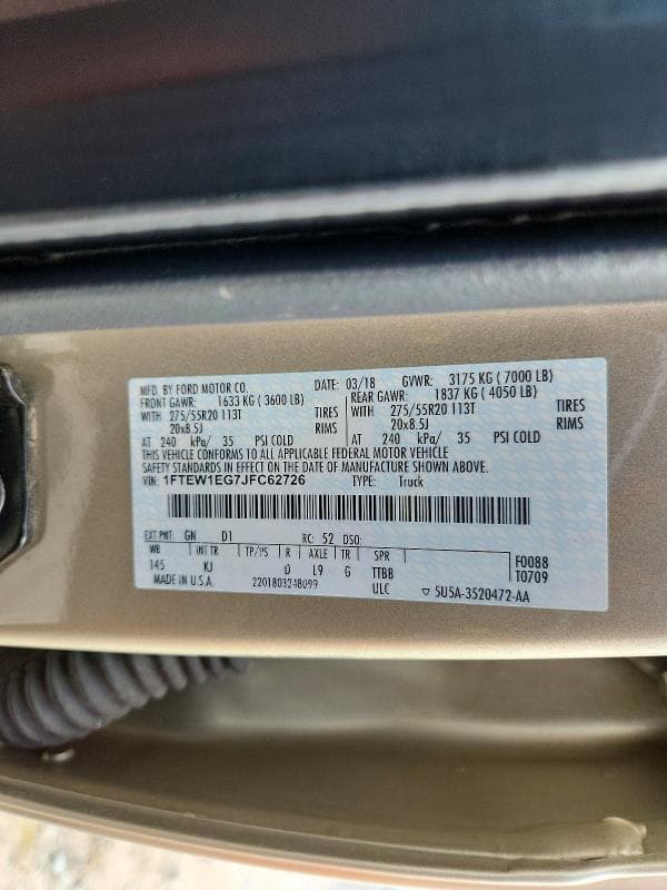 2018 FORD F150 SUPERCREW 12
