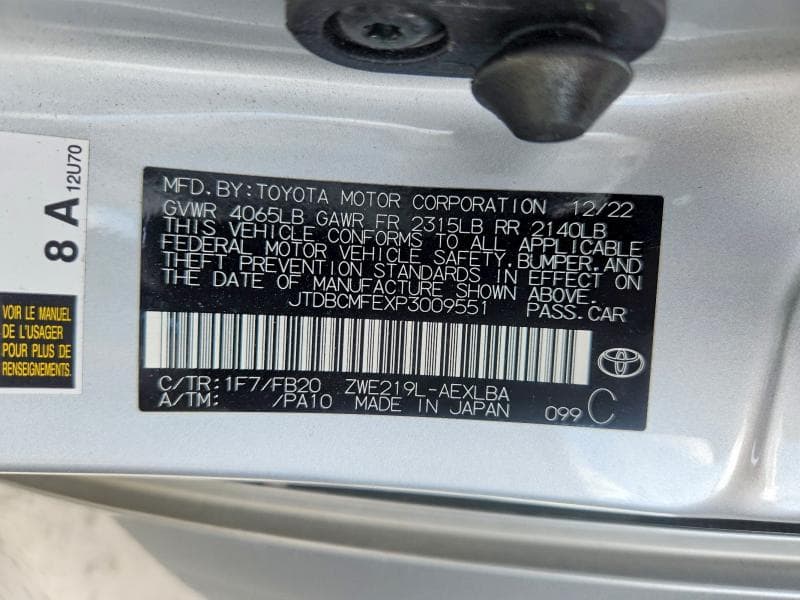 2023 TOYOTA COROLLA HYBRID LE 13