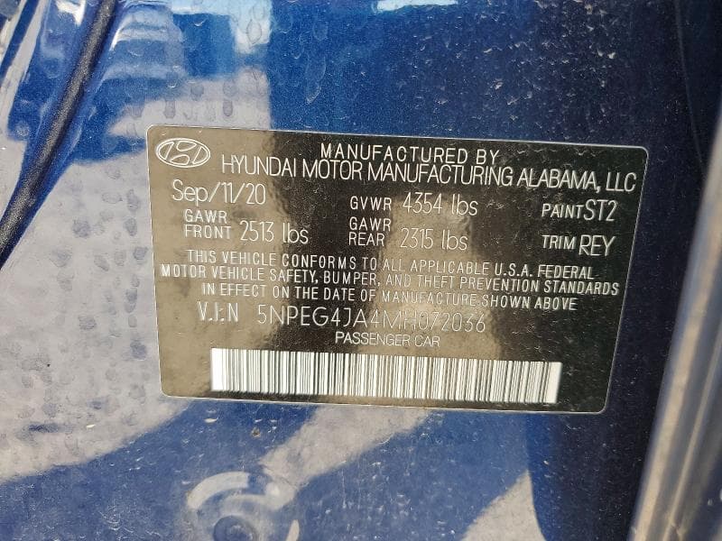 2021 HYUNDAI SONATA SE 12