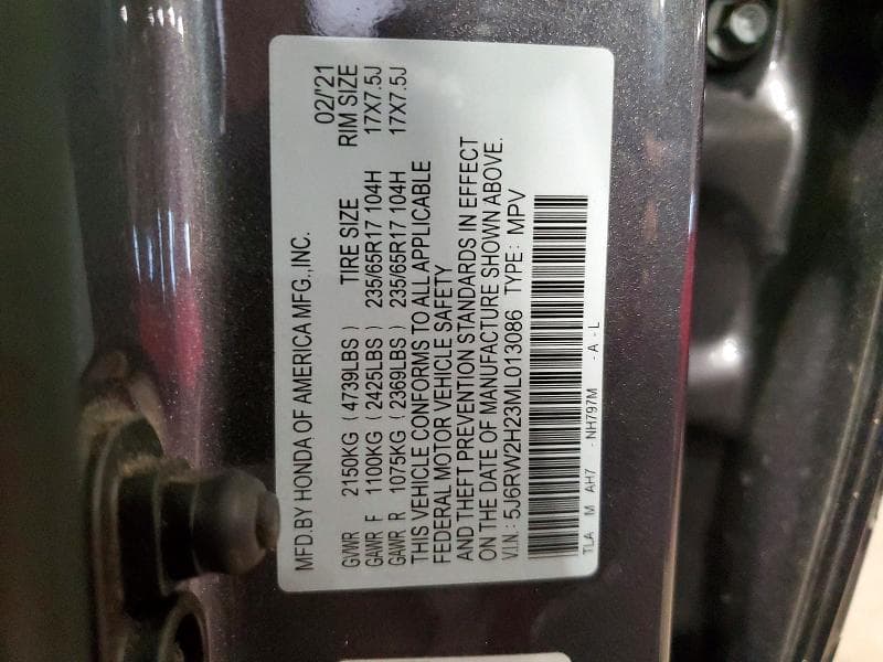 2021 HONDA CR-V LX 13