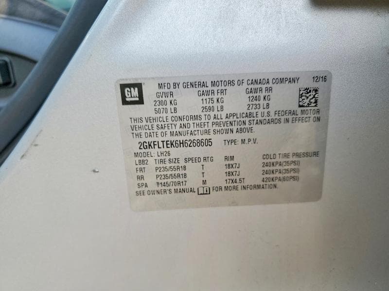 2017 GMC TERRAIN SLE 13